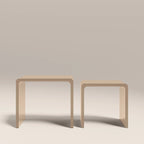 Barney Set of 2 Rectangle Nesting Side Tables | High Gloss Taupe