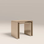 Barney Set of 2 Rectangle Nesting Side Tables | High Gloss Taupe