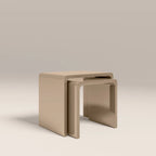 Barney Set of 2 Rectangle Nesting Side Tables | High Gloss Taupe