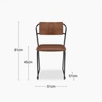 Kensal Stackable Dining Chair | Vintage Tan Faux Leather & Black