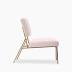 Holly Accent Chair | Light Pink Velvet & Brass