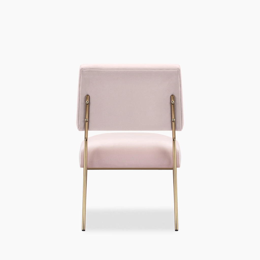 Holly Accent Chair | Light Pink Velvet & Brass