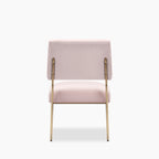 Holly Accent Chair | Light Pink Velvet & Brass