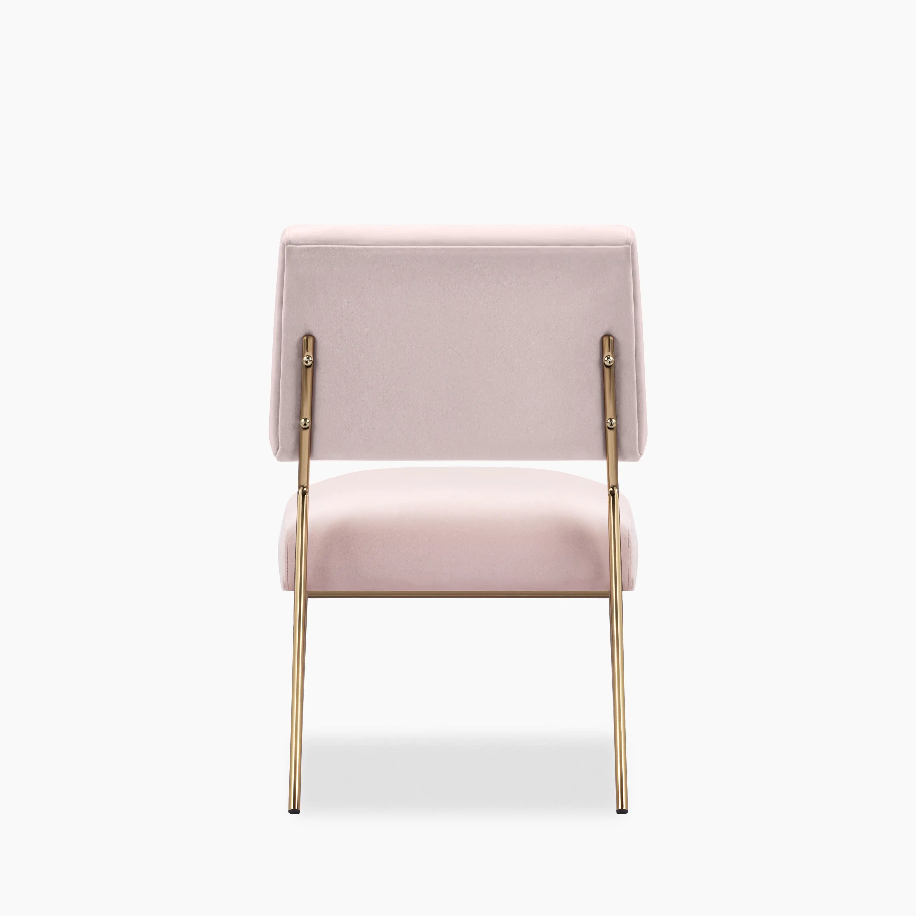 Holly Accent Chair | Light Pink Velvet & Brass