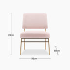 Holly Accent Chair | Light Pink Velvet & Brass
