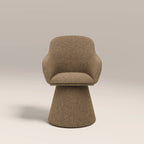 Herman Swivel Carver Dining Chair | Speckled Cappuccino Boucle