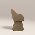 Herman Swivel Carver Dining Chair | Speckled Cappuccino Boucle