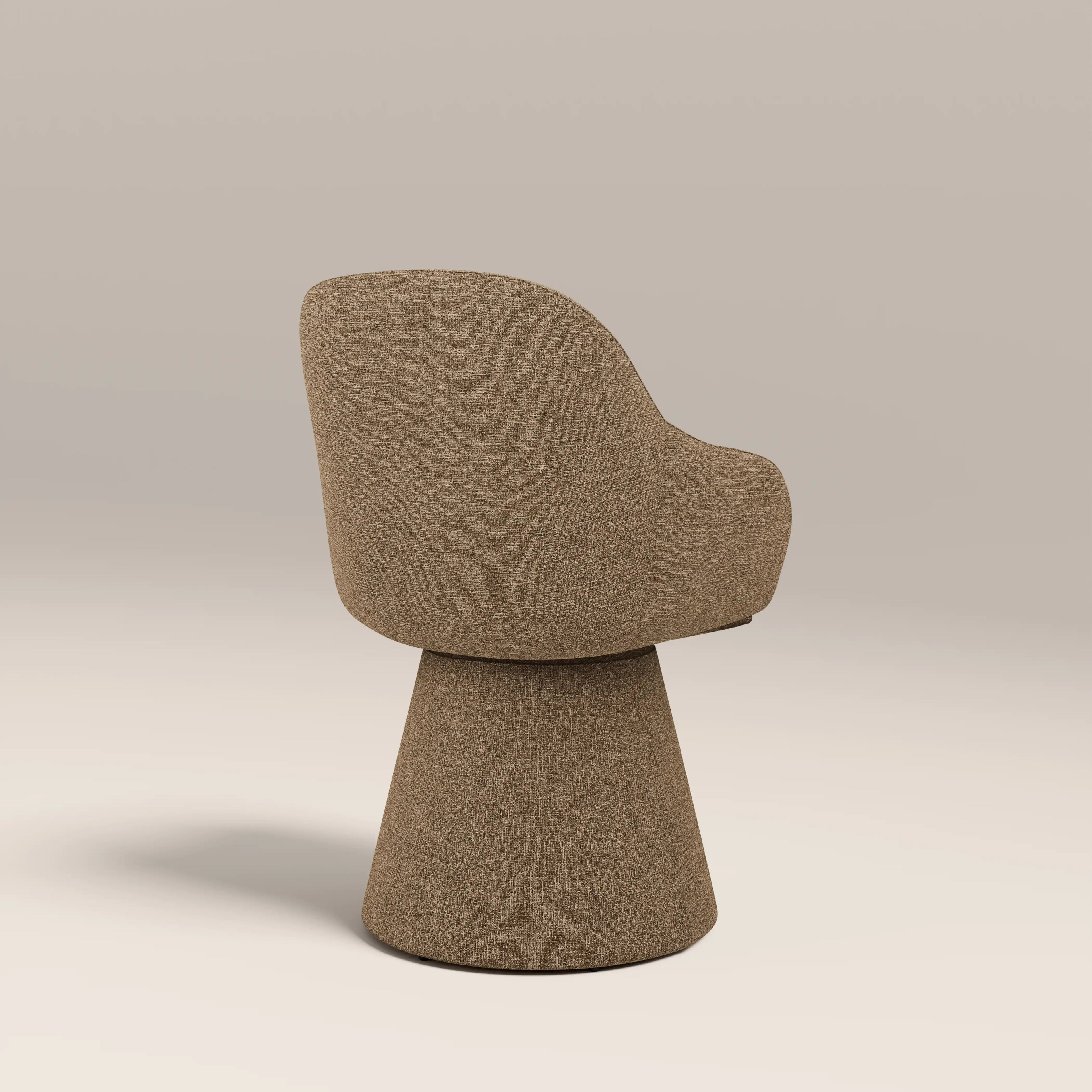 Herman Swivel Carver Dining Chair | Speckled Cappuccino Boucle