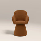 Herman Swivel Carver Dining Chair | Caramel Brown Sustainable Mohair Velvet