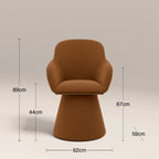 Herman Swivel Carver Dining Chair | Caramel Brown Sustainable Mohair Velvet