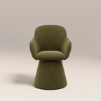Herman Swivel Carver Dining Chair | Moss Green Sustainable Mohair Velvet
