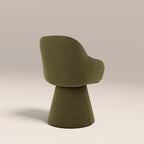 Herman Swivel Carver Dining Chair | Moss Green Sustainable Mohair Velvet