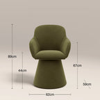 Herman Swivel Carver Dining Chair | Moss Green Sustainable Mohair Velvet