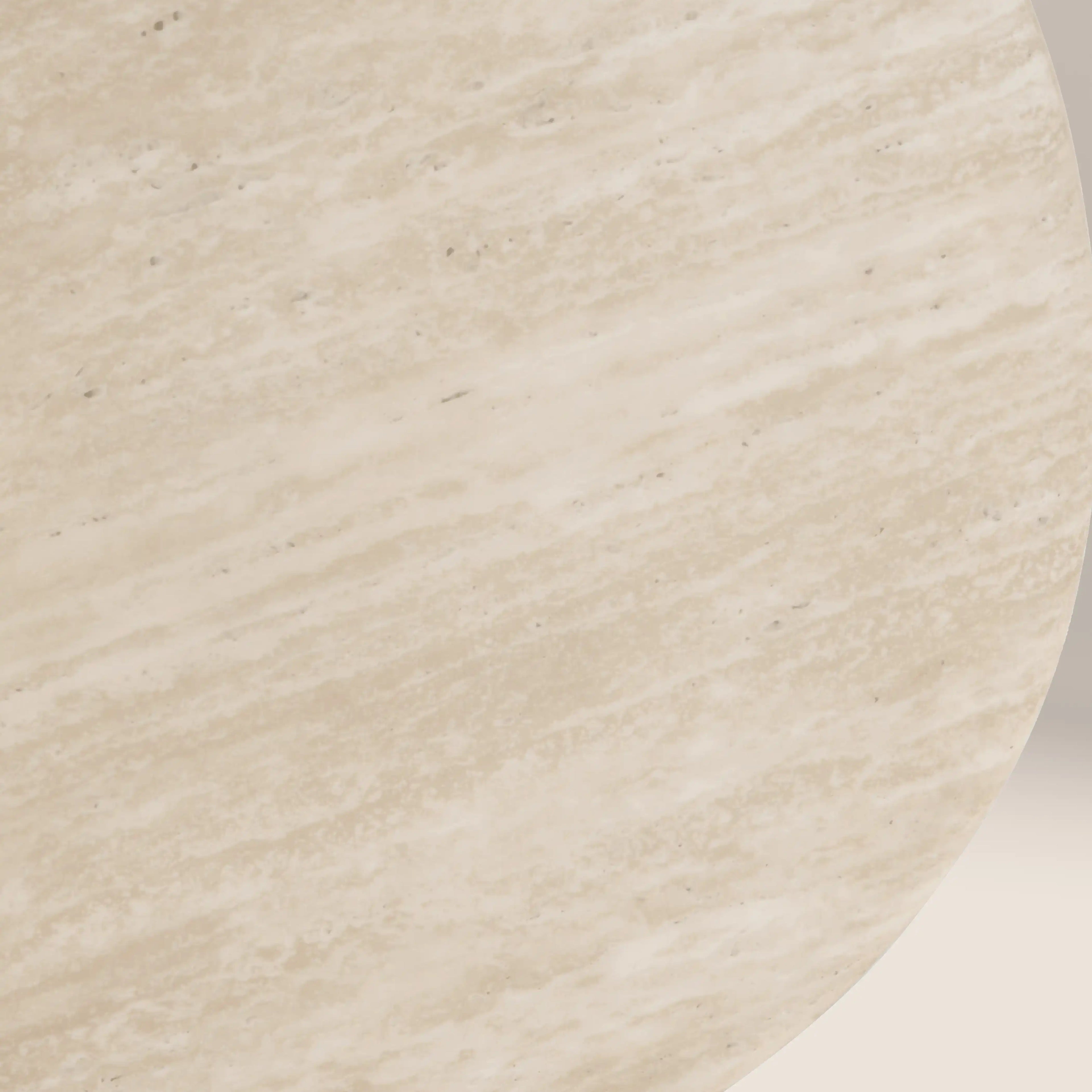 Brynleigh Curved Coffee Table | Natural Travertine Effect Stone & Walnut