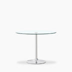 Ida 4 Seat Round Dining Table | Glass & Chrome