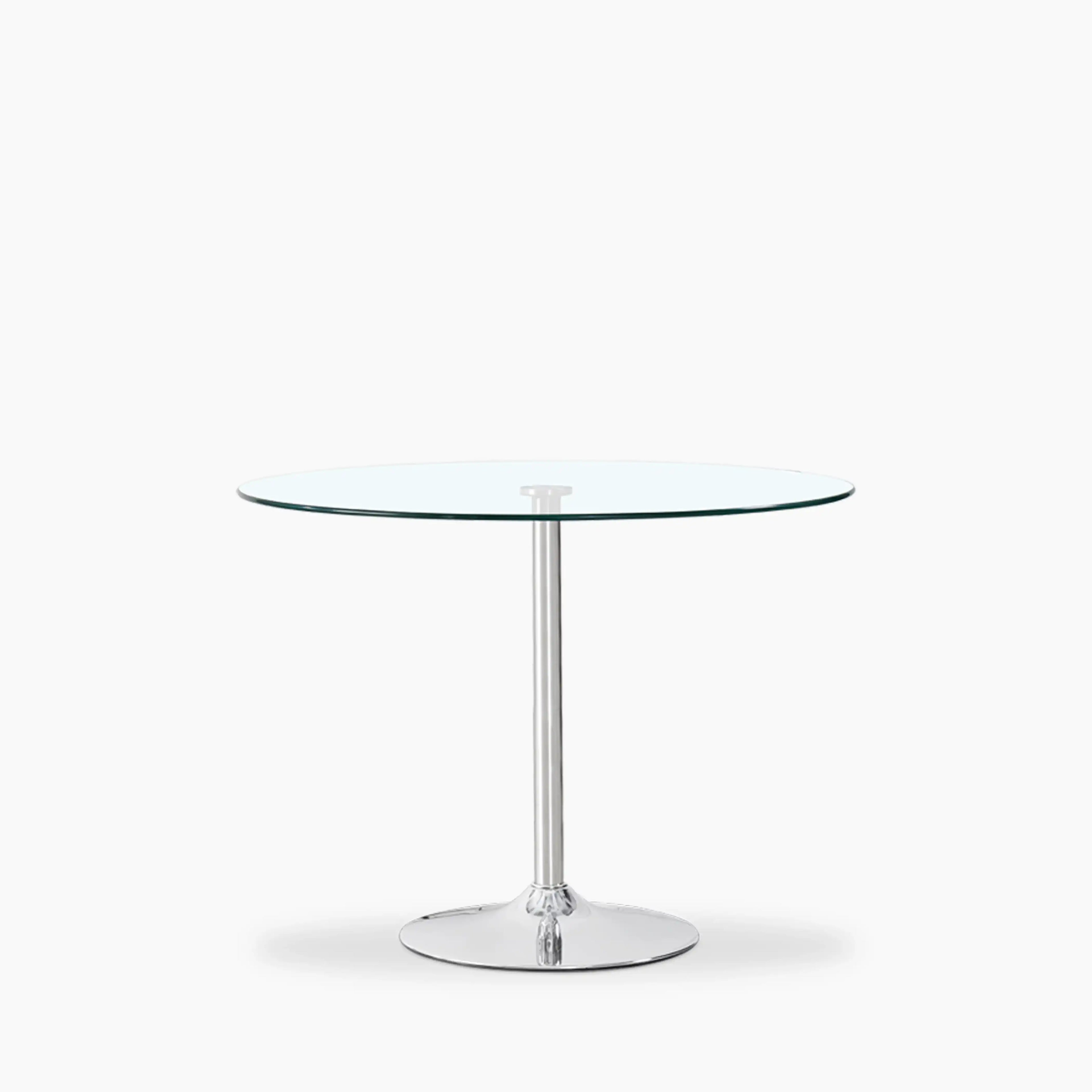 Ida 4 Seat Round Dining Table | Glass & Chrome