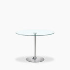 Ida 4 Seat Round Dining Table | Glass & Chrome