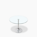 Ida 4 Seat Round Dining Table | Glass & Chrome