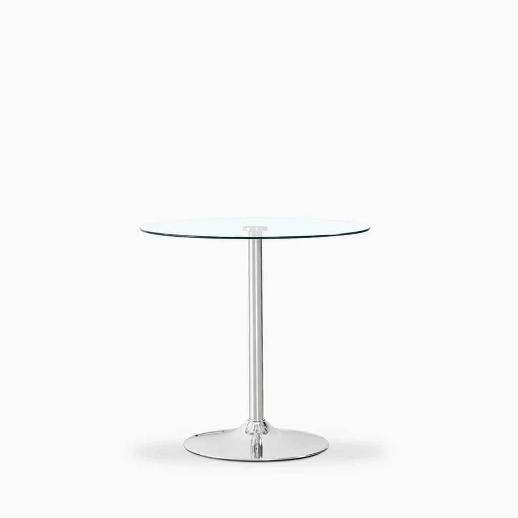 Ida 2 Seat Round Dining Table | Glass & Chrome