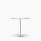 Ida 2 Seat Round Dining Table | Glass & Chrome