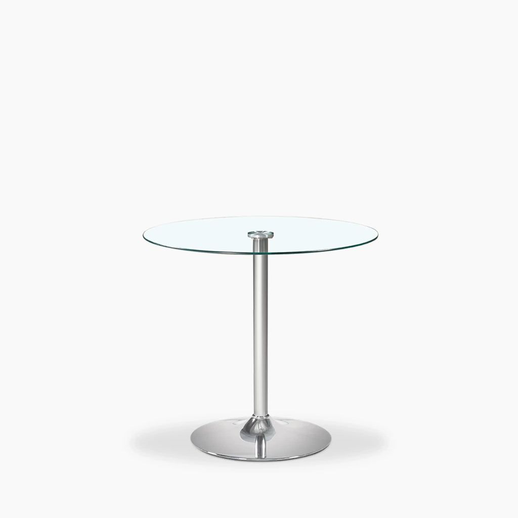 Ida 2 Seat Round Dining Table | Glass & Chrome