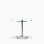 Ida 2 Seat Round Dining Table | Glass & Chrome