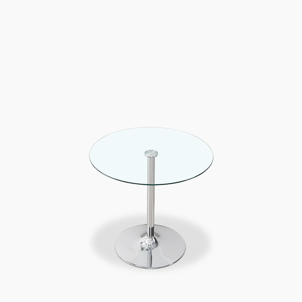 Ida 2 Seat Round Dining Table | Glass & Chrome