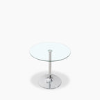 Ida 2 Seat Round Dining Table | Glass & Chrome