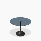 Ida 4 Seat Round Dining Table | Smoked Glass & Black