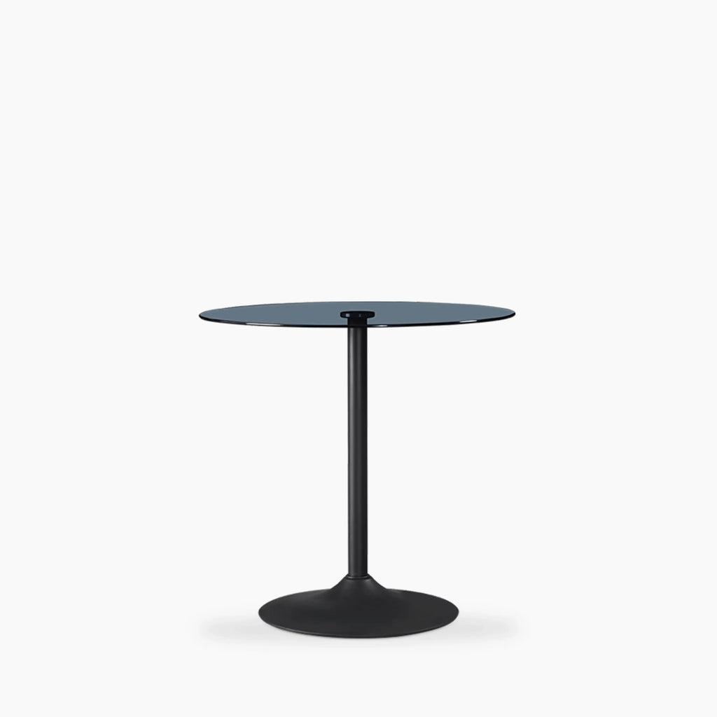 Ida 2 Seat Round Dining Table | Smoked Glass & Black