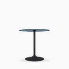 Ida 2 Seat Round Dining Table | Smoked Glass & Black