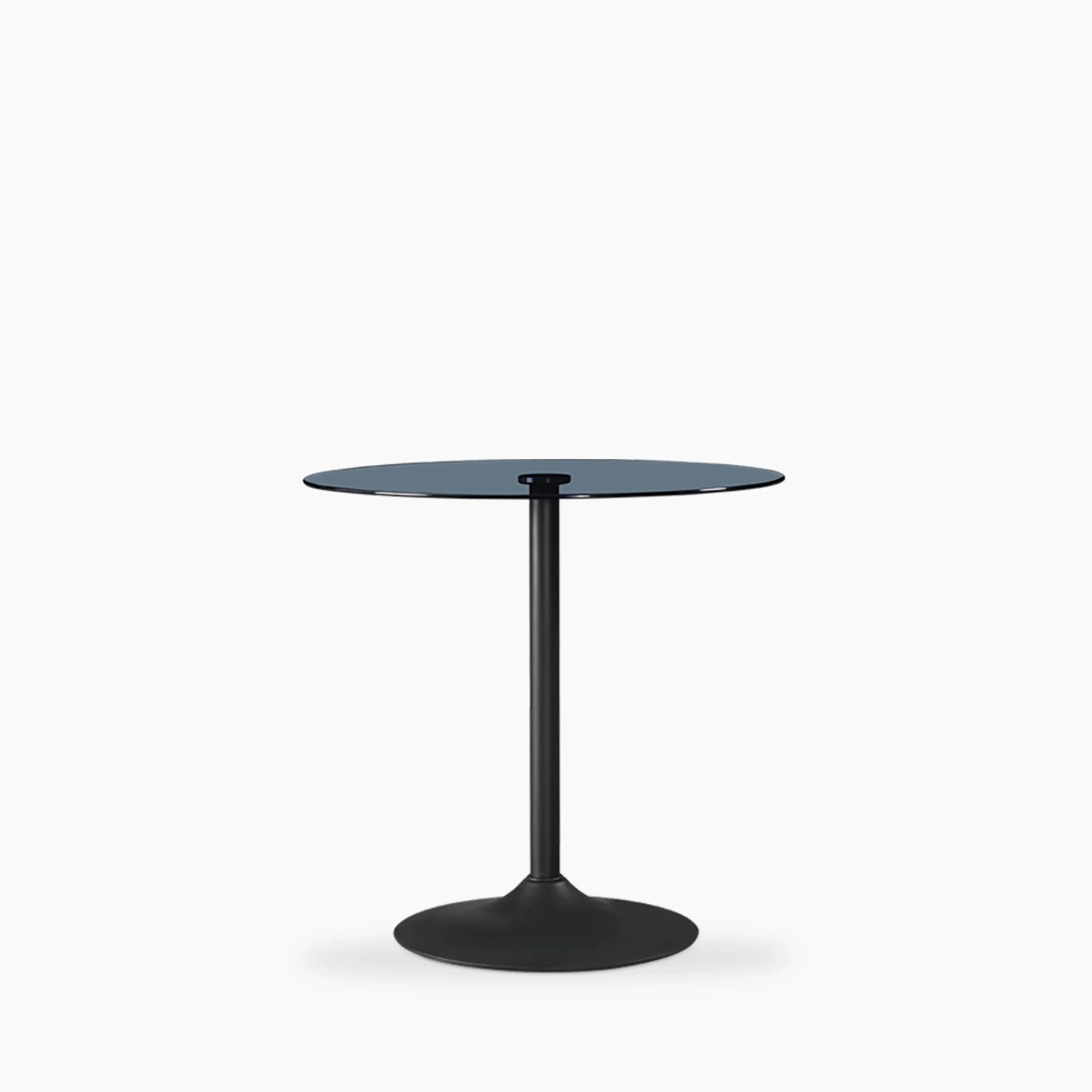Ida 2 Seat Round Dining Table | Smoked Glass & Black