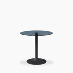 Ida 2 Seat Round Dining Table | Smoked Glass & Black