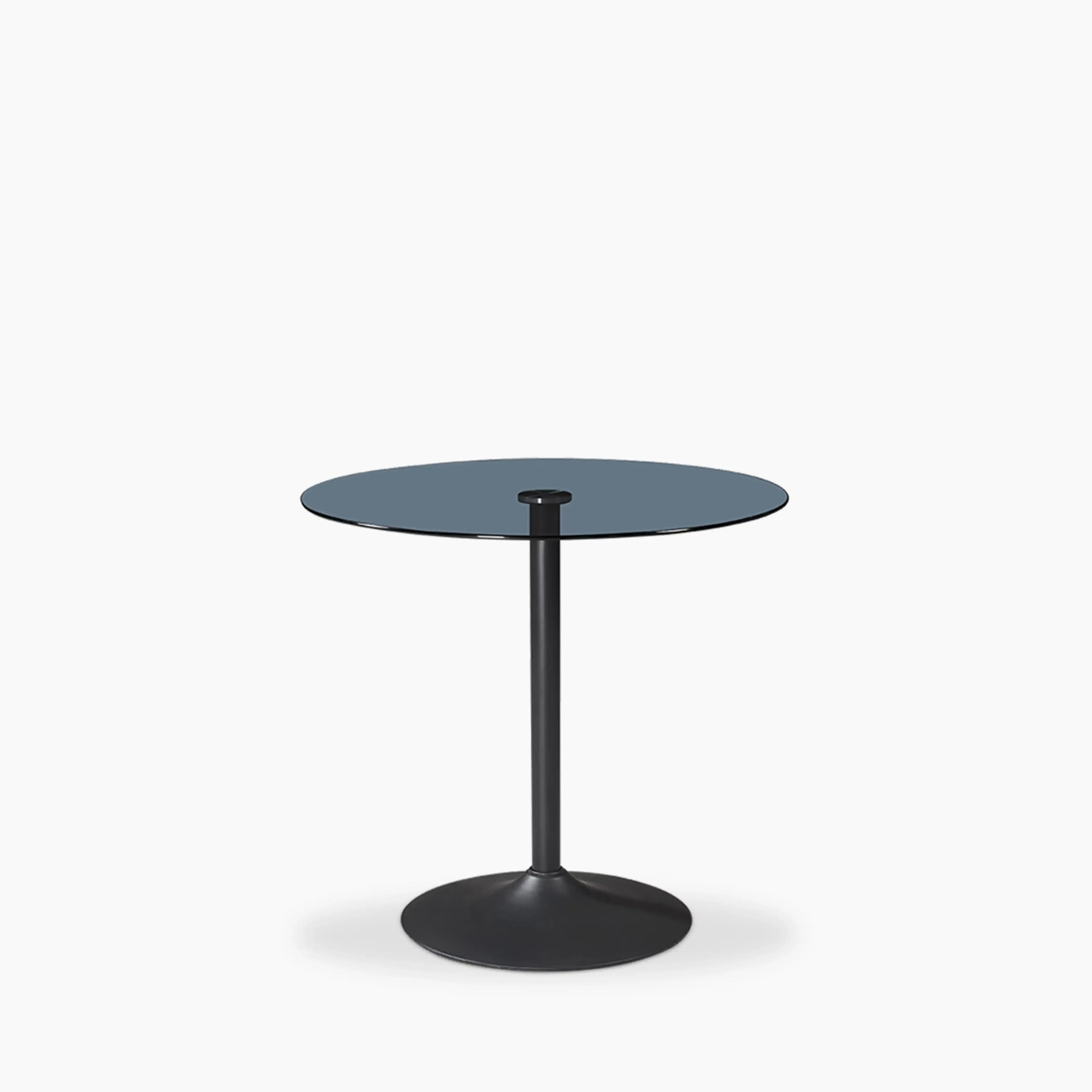 Ida 2 Seat Round Dining Table | Smoked Glass & Black