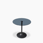Ida 2 Seat Round Dining Table | Smoked Glass & Black