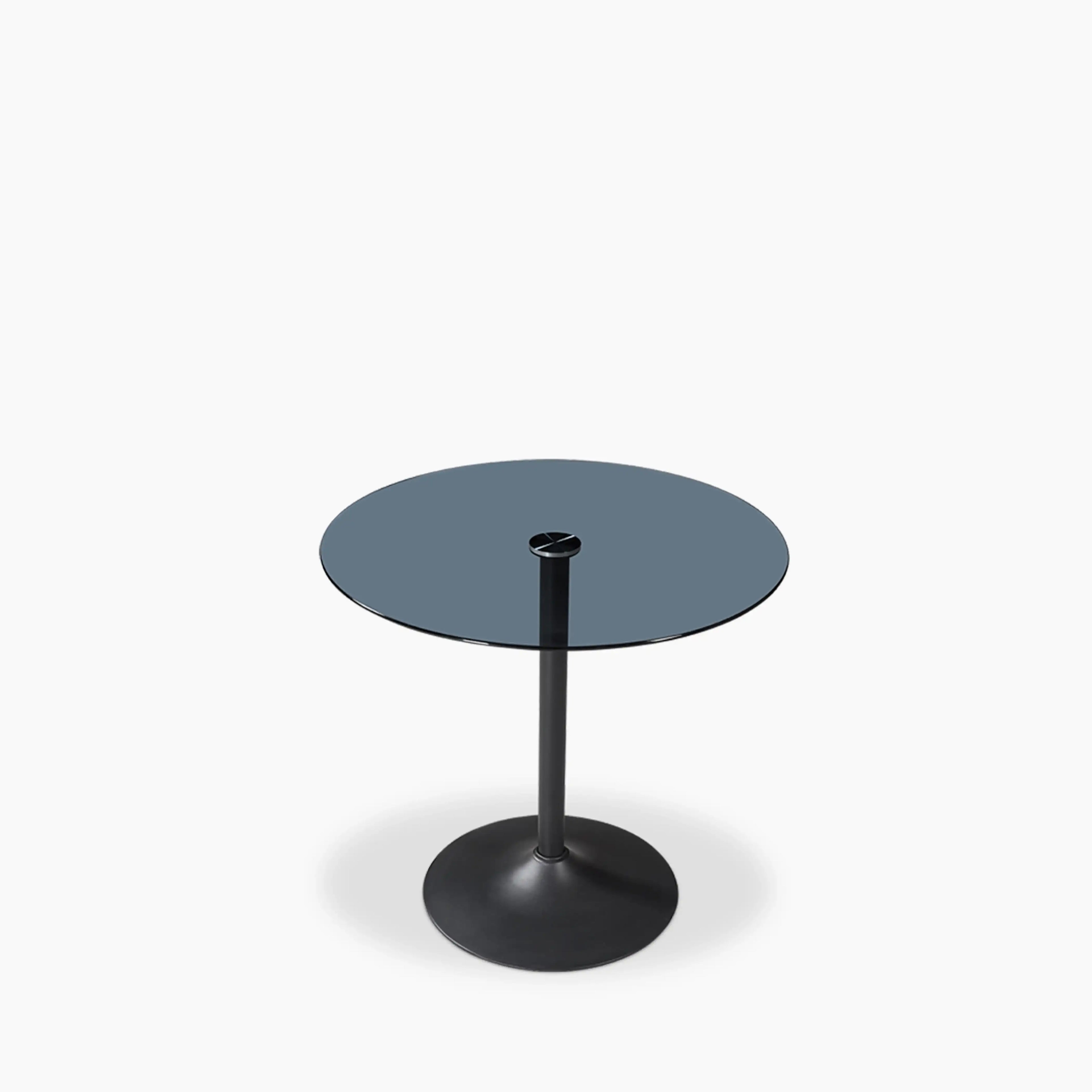 Ida 2 Seat Round Dining Table | Smoked Glass & Black