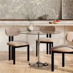 Ida 4 Seat Round Dining Table | Glass & Chrome
