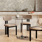 Ida 2 Seat Round Dining Table | Glass & Chrome
