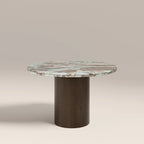 Bond 4 Seat Round Dining Table | French Riviera Marble & Walnut