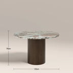 Bond 4 Seat Round Dining Table | French Riviera Marble & Walnut