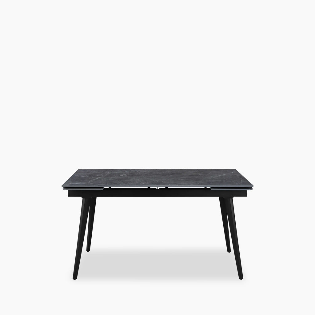 Marsala 4-8 Seat Rectangle Extendable Dining Table | Grey Sintered Stone & Black