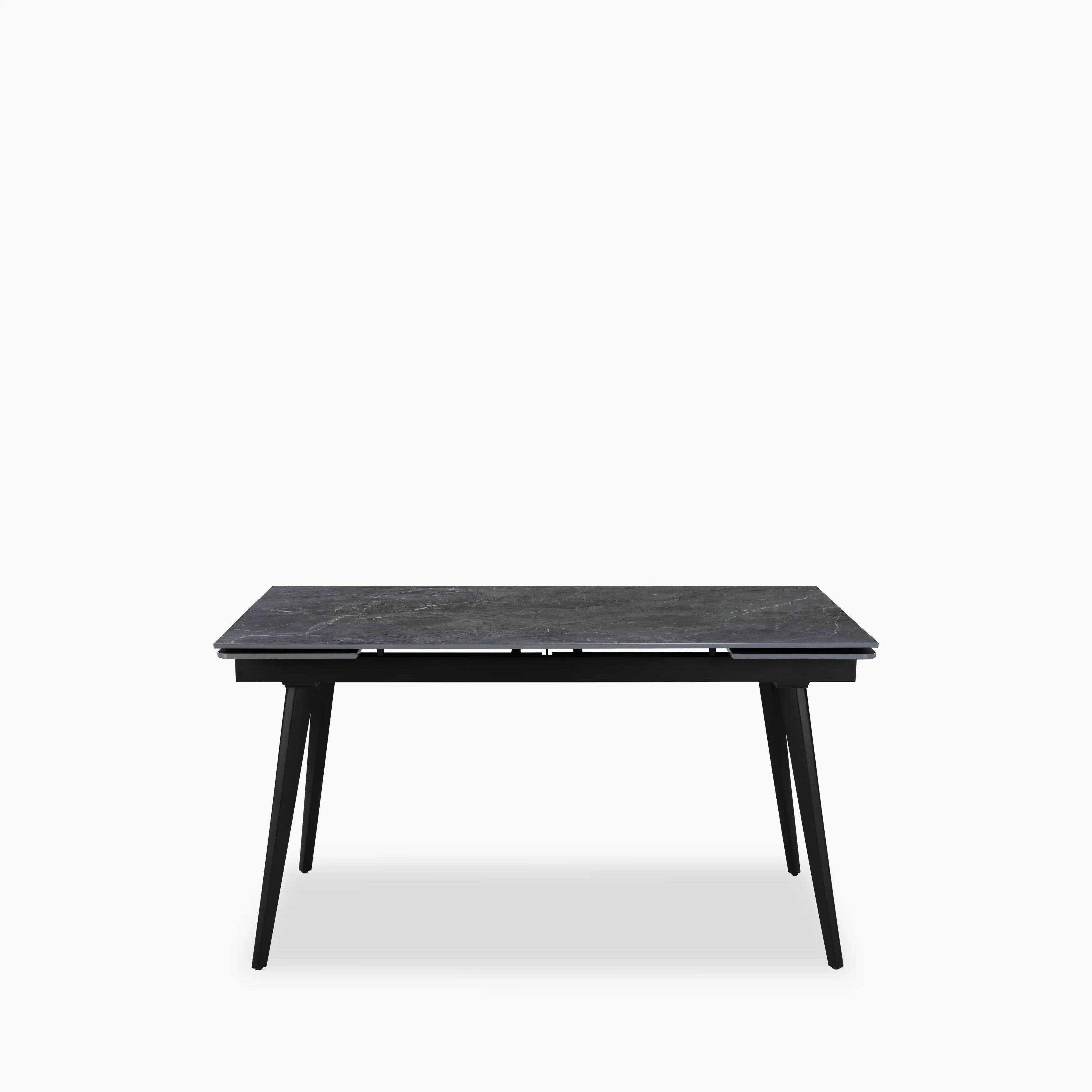 Marsala 4-8 Seat Rectangle Extendable Dining Table | Grey Sintered Stone & Black