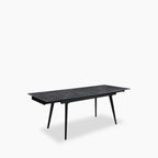 Marsala 4-8 Seat Rectangle Extendable Dining Table | Grey Sintered Stone & Black