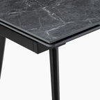 Marsala 4-8 Seat Rectangle Extendable Dining Table | Grey Sintered Stone & Black