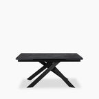 Adele 6-10 Seat Rectangle Extendable Dining Table | Grey Sintered Stone & Dark Grey