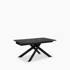 Adele 6-10 Seat Rectangle Extendable Dining Table | Grey Sintered Stone & Dark Grey