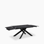 Adele 6-10 Seat Rectangle Extendable Dining Table | Grey Sintered Stone & Dark Grey