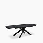 Adele 6-10 Seat Rectangle Extendable Dining Table | Grey Sintered Stone & Dark Grey