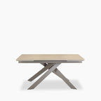 Adele 6-10 Seat Rectangle Extendable Dining Table | Natural Travertine Effect Sintered Stone & Latte