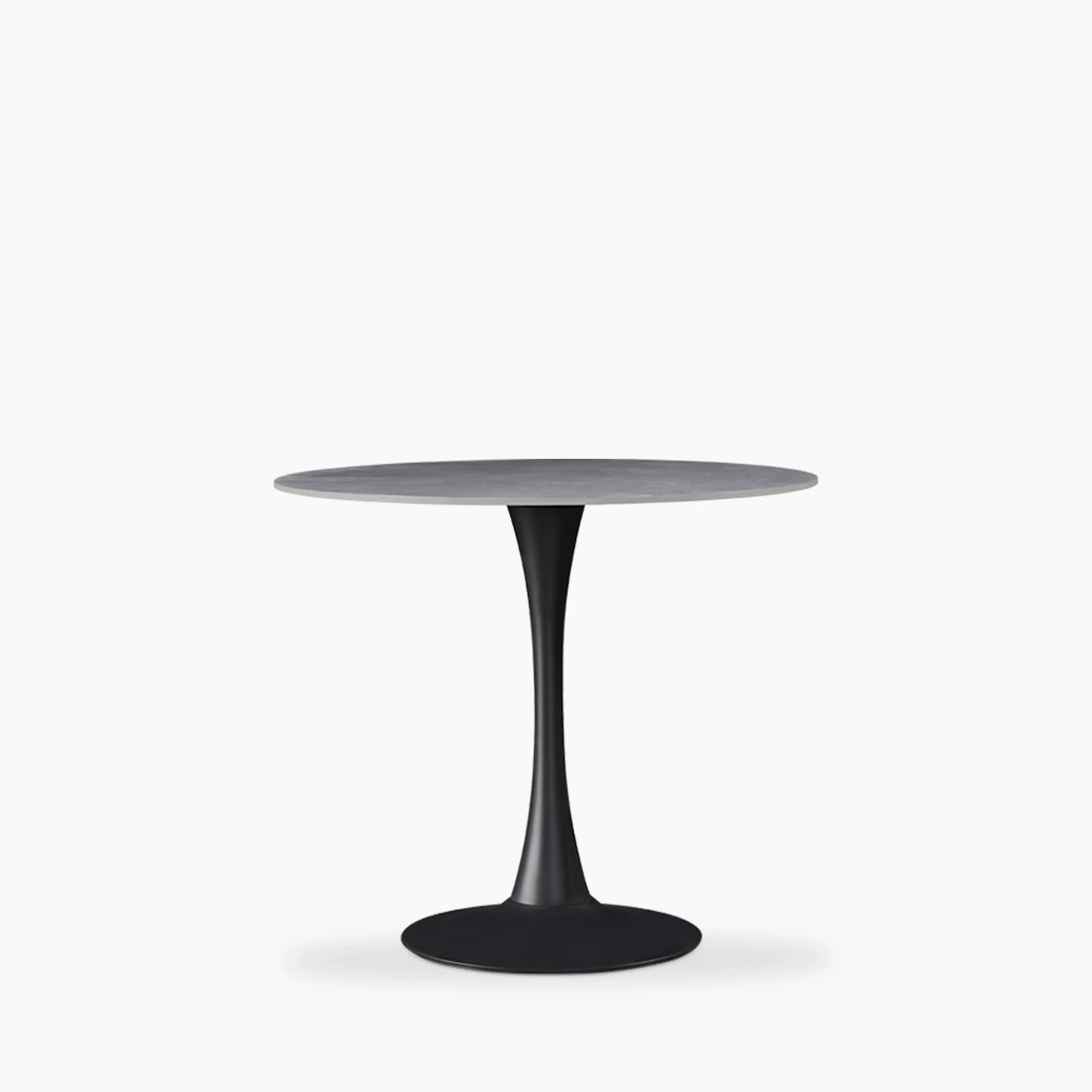 Byre 2 Seat Round Dining Table | Grey Ceramic & Black